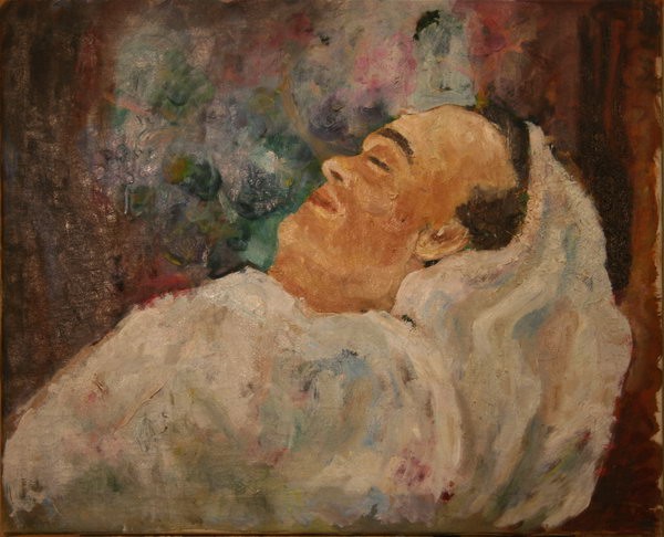 Franz Werfel on his death bed (1945) | Oil on Canvas | 61 x 75 cm