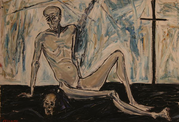 Man and Skull (1952) | Oil on Canvas | 50 x 73 cm