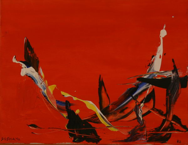 Red Abstraction II. (1988) | Acryl on Canvas | 35 x 45 cm