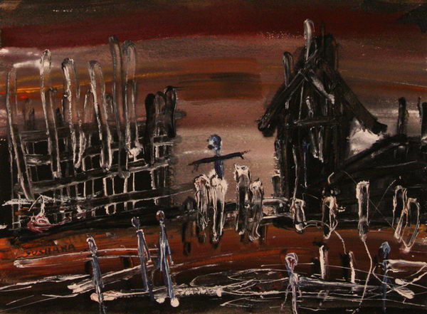 Death Camp (1989) | Oil on Paper | 28 x 38 cm